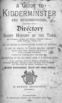 1889 Broadfield Guide to Kidderminster