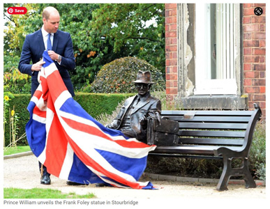 Prince William unveils the Frank Foley statue in Stourbridge