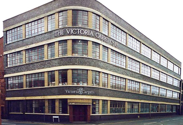 The Victoria Carpets Ltd building in Green Street, Kidderminster during WW2